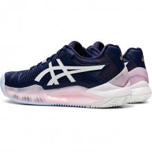 Asics Tennisschuhe Gel Resolution 8 Clay/Sandplatz peacoatblau/weiss Damen